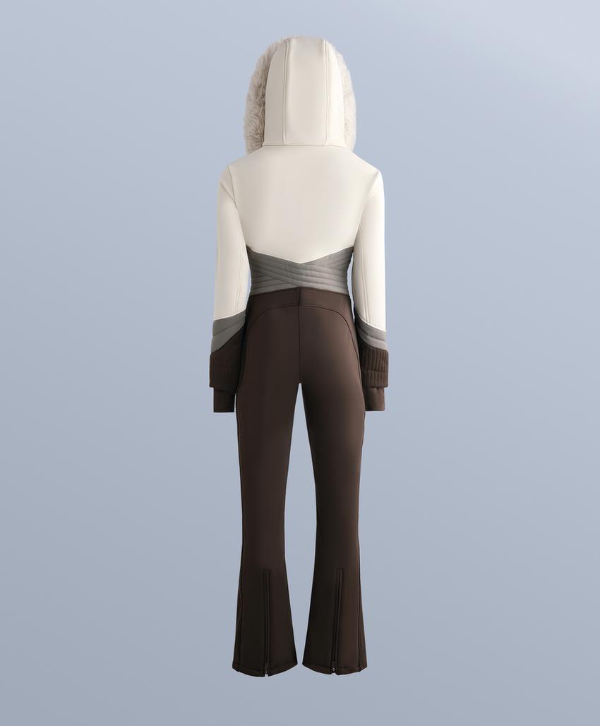 Костюм для горных лыж с защитой от влаги и контрастным цветовым блоком