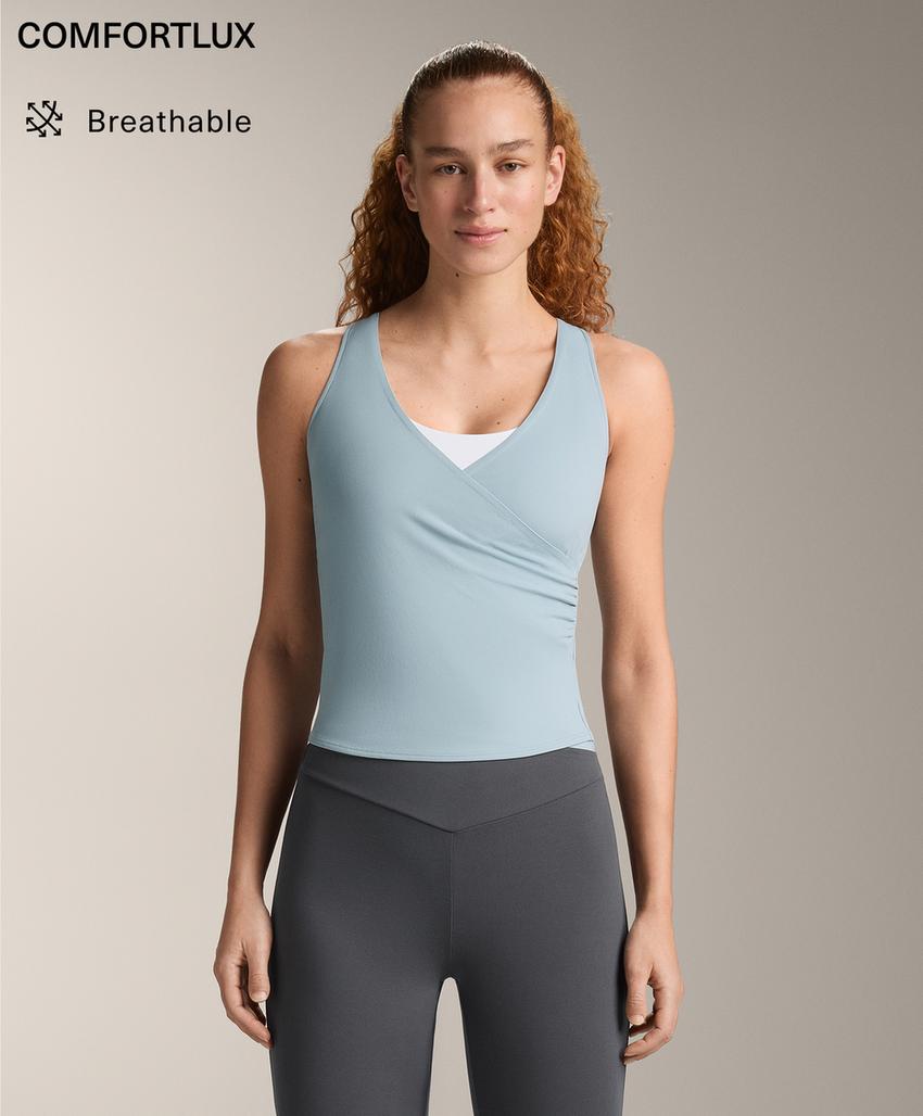 Футболка без рукавов comfortlux с перекрещивающимся воротником