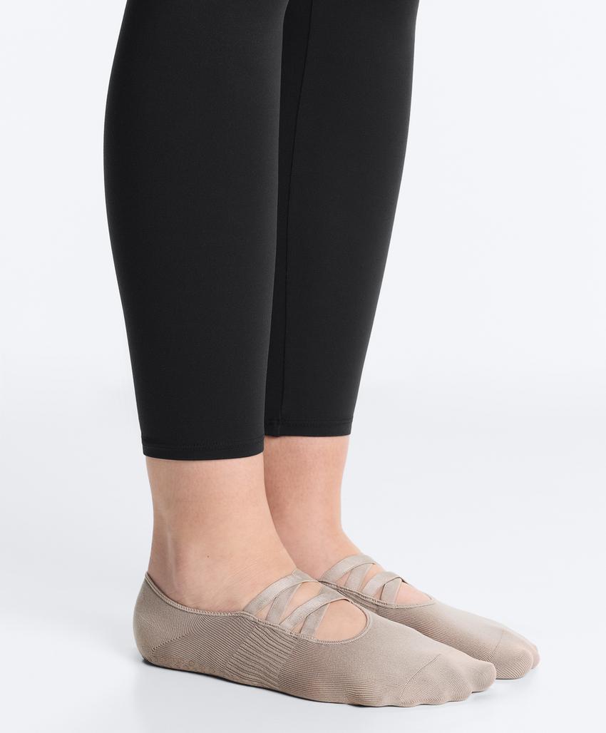 2 pairs of polyamide blend yoga and Pilates socks with double straps