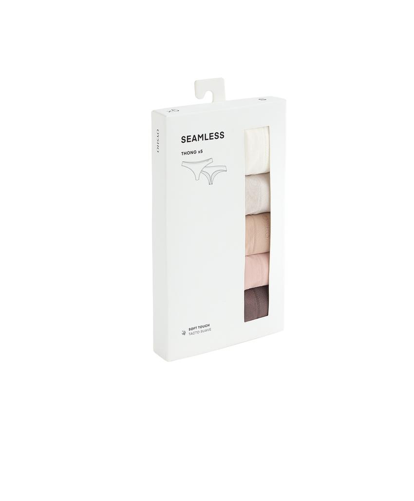 5 бесшовных трусов танга Seamless из мягкой ткани