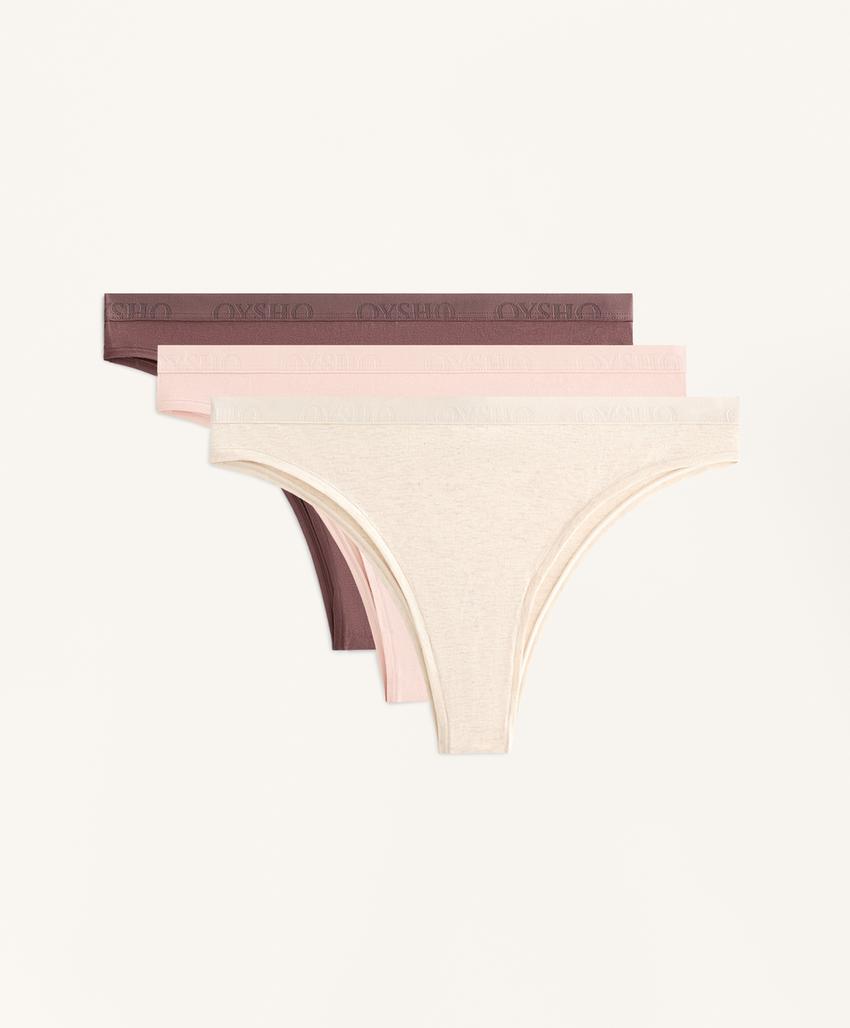 3 трусов бразильяна из смесового хлопка с логотипом