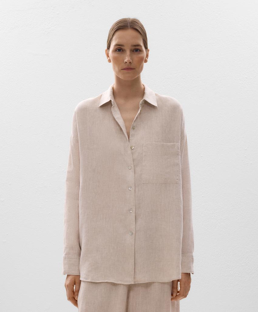 Рубашка свободного кроя из 100%-го льна