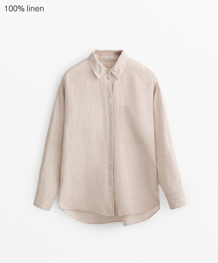 Рубашка свободного кроя из 100%-го льна