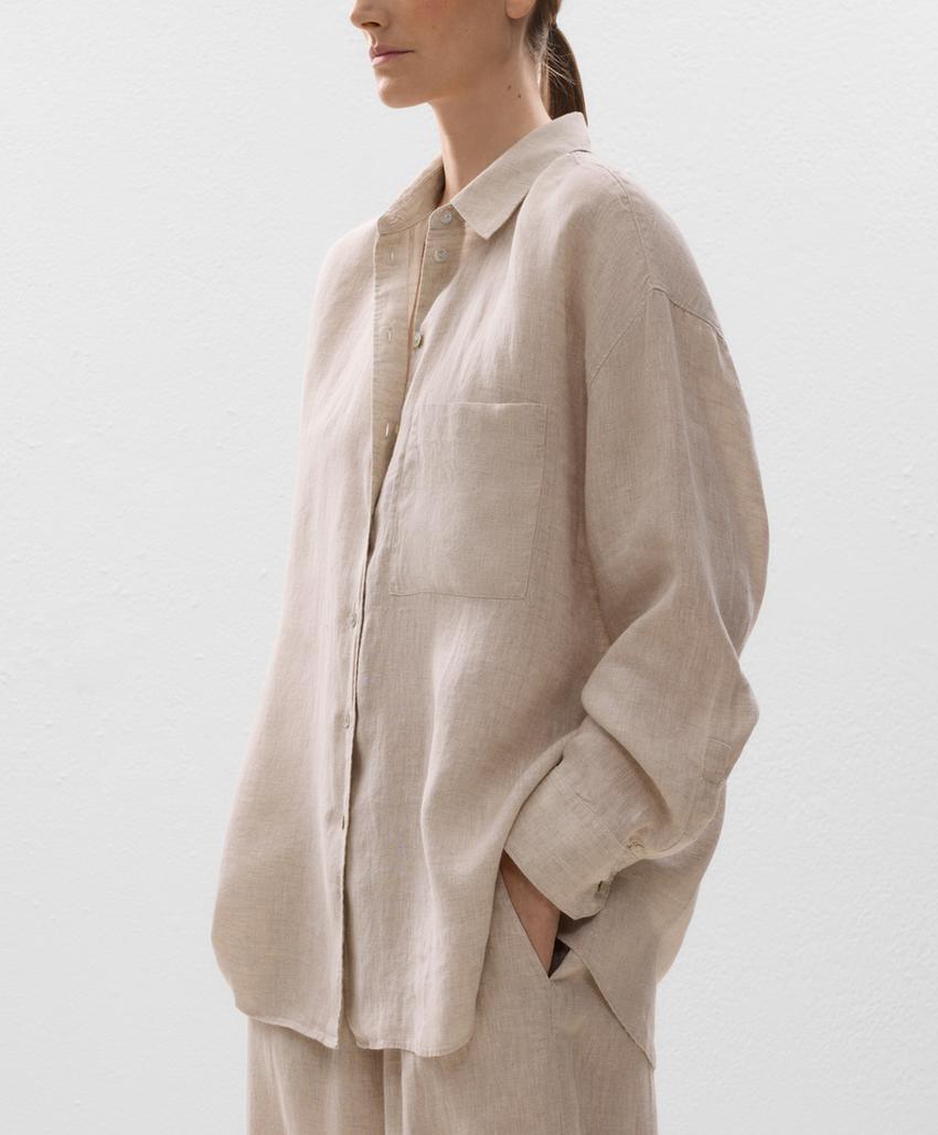 Рубашка свободного кроя из 100%-го льна
