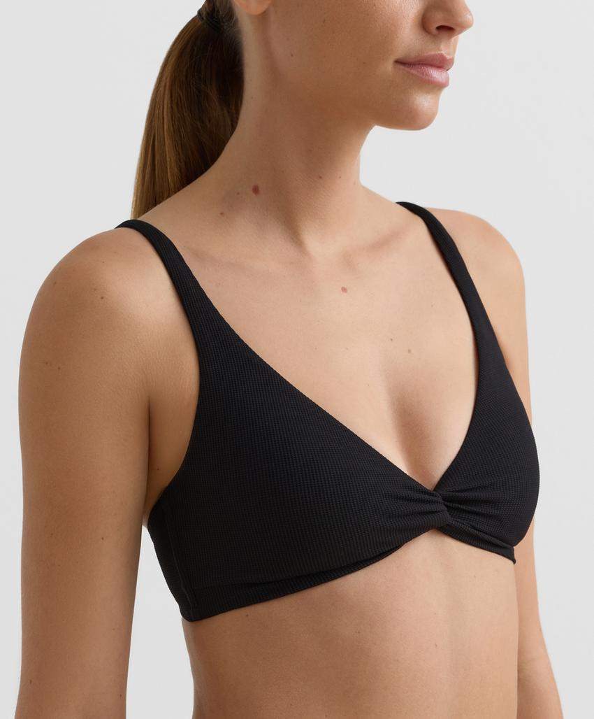 Топ бикини с завязкой на шее из пике