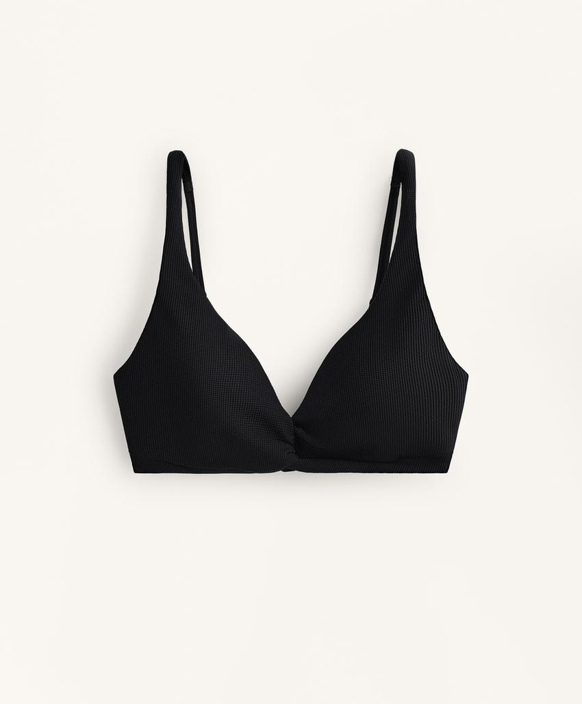 Топ бикини с завязкой на шее из пике