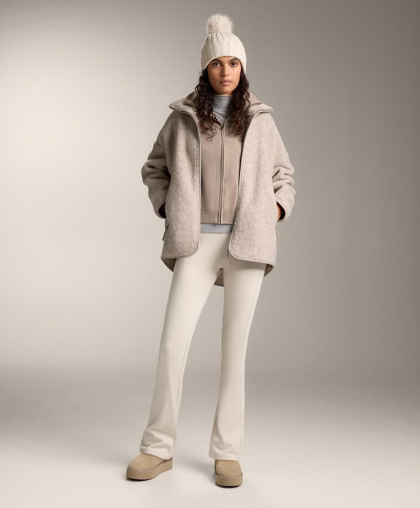 Вязаная куртка с воротником в рубчик