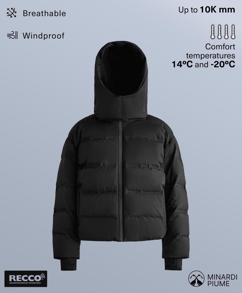 Пуховик minardi piume ski из 80% пера и 20% пуха, водостойкий