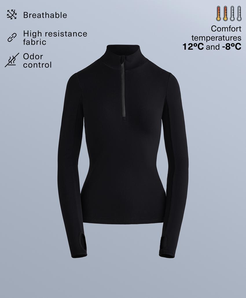 Термофутболка Base Layer с молнией до середины груди