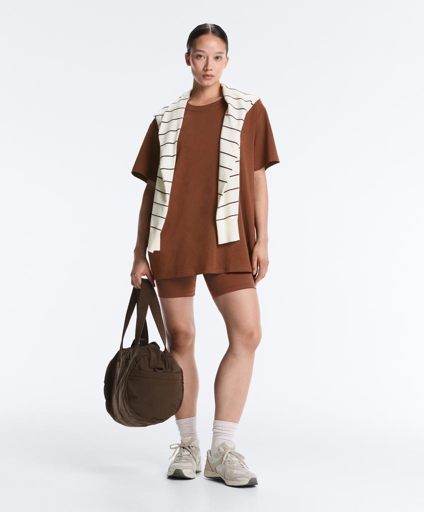 Футболка Oversize с короткими рукавами из смесового хлопка