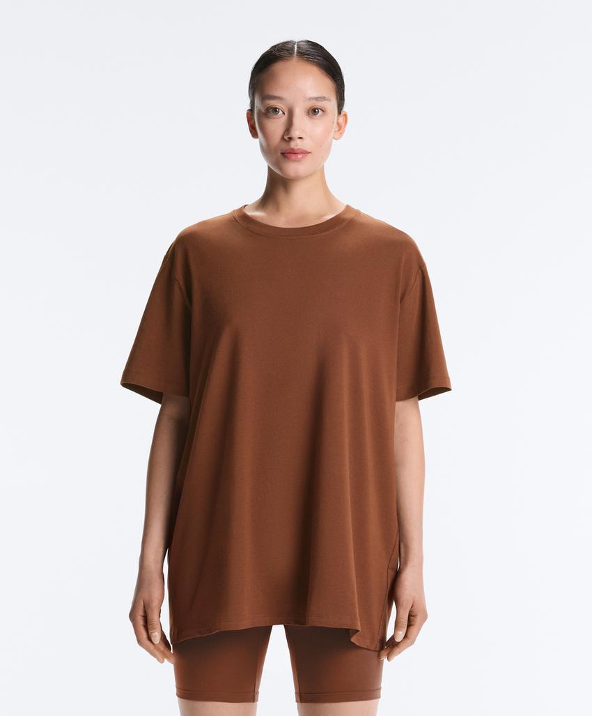 Футболка Oversize с короткими рукавами из смесового хлопка
