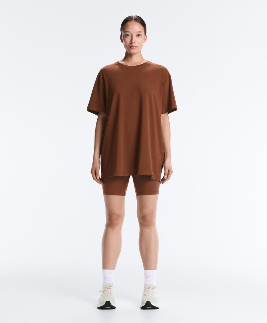 Футболка Oversize с короткими рукавами из смесового хлопка
