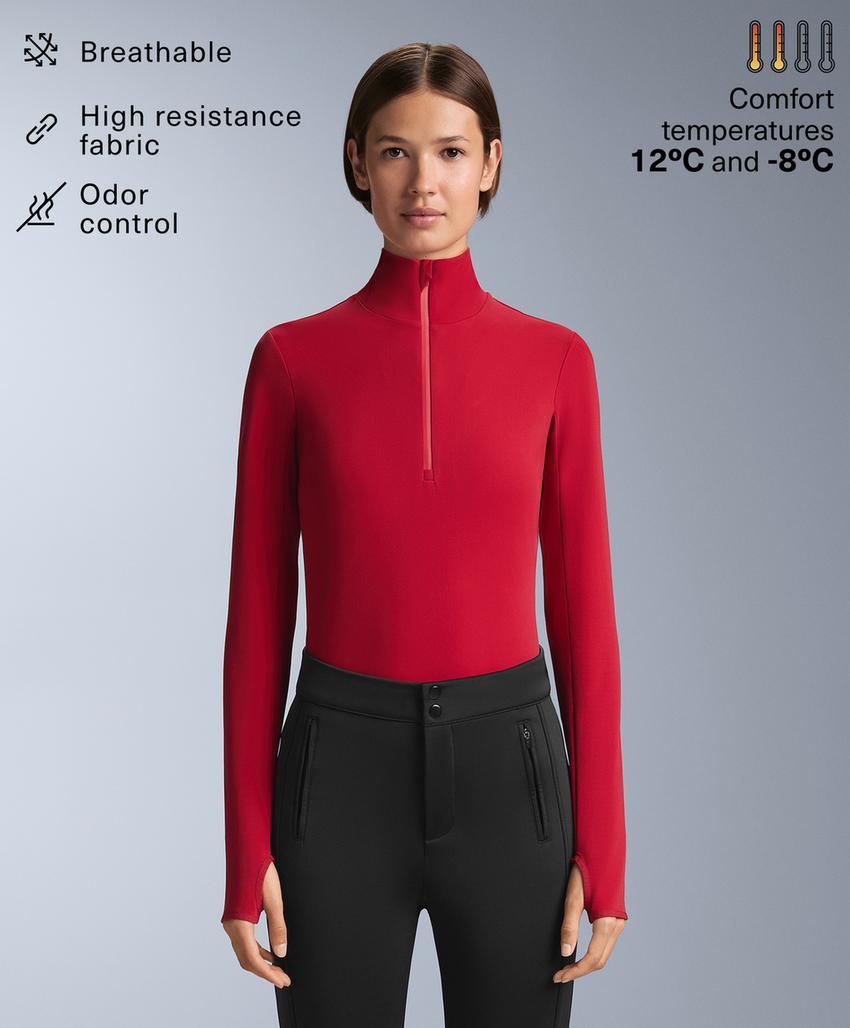 Термофутболка Base Layer с молнией до середины груди