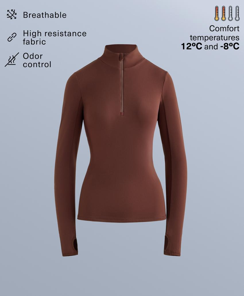 Термофутболка Base Layer с молнией до середины груди