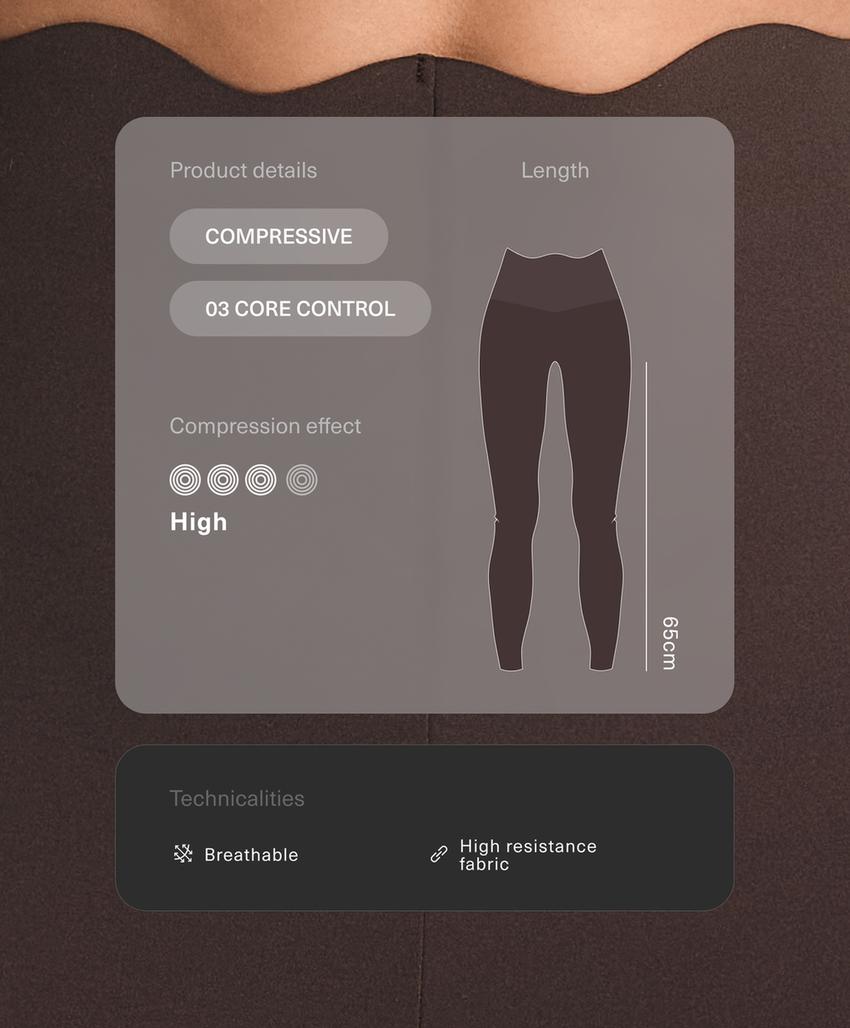 Легинсы Compressive Core Control с высокой посадкой до щиколотки, волнистый край