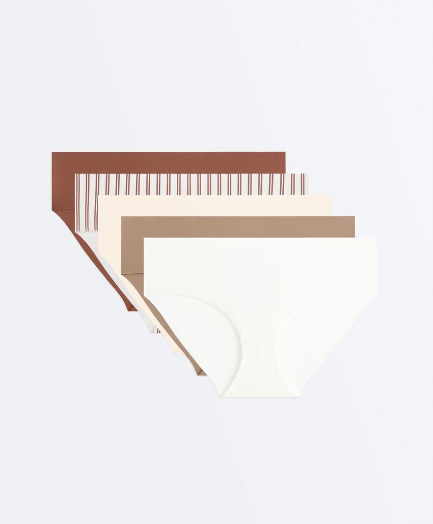 5 invisible laser-cut polyamide blend Brazilian briefs