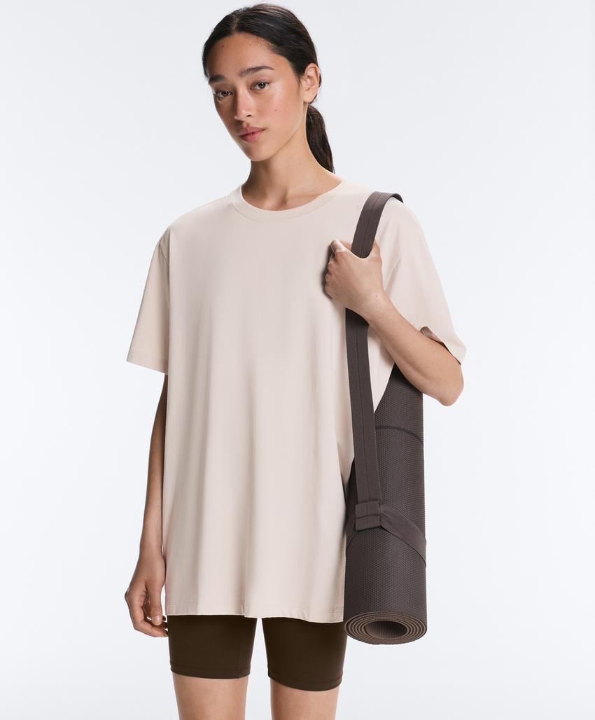 Футболка Oversize с короткими рукавами из смесового хлопка