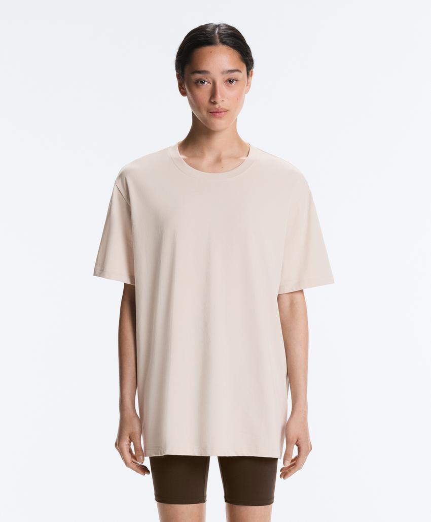 Футболка Oversize с короткими рукавами из смесового хлопка