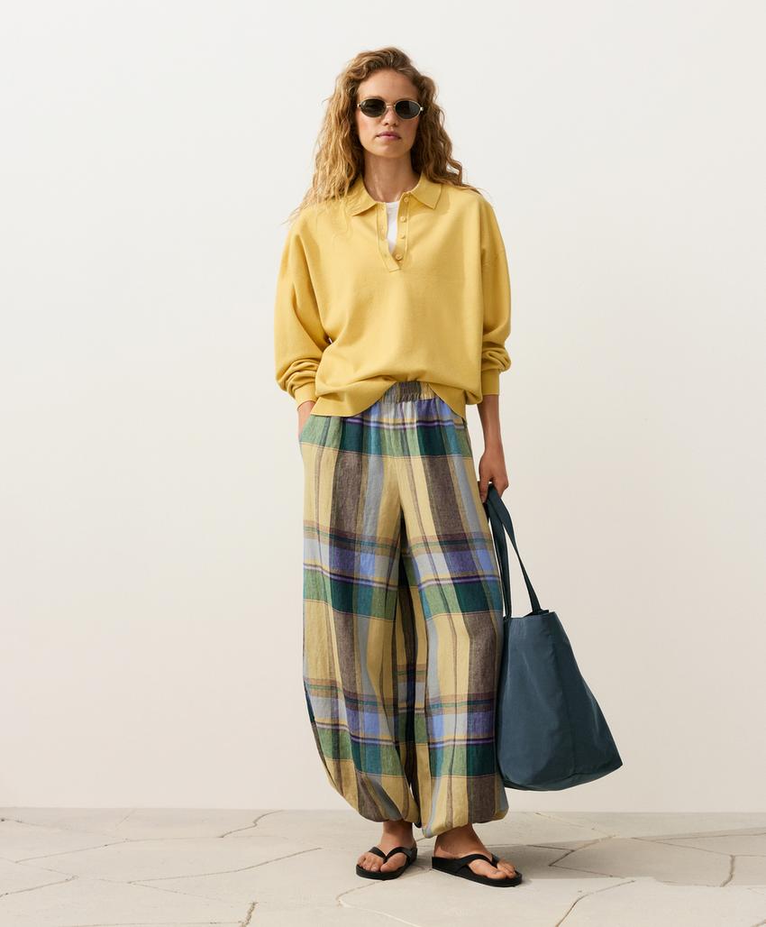 Брюки-блумеры из 100%-го льна