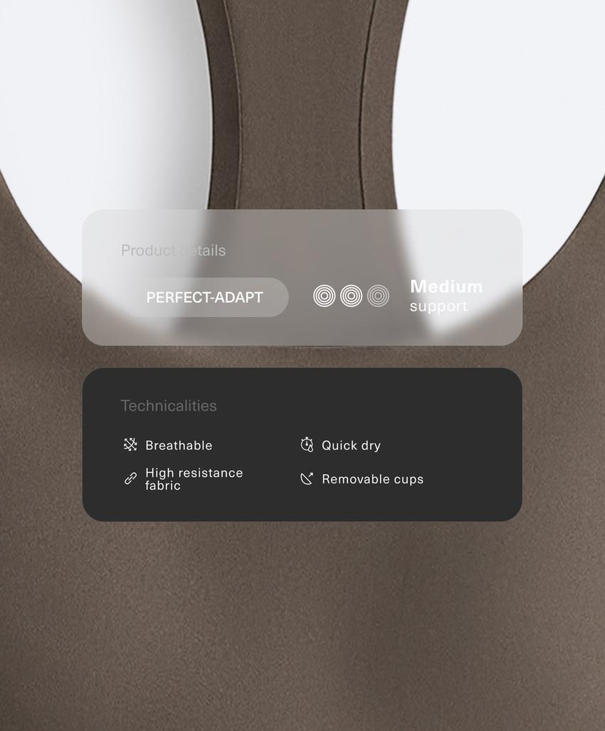 Sutiã de desporto Perfect-adapt de suporte médio refletor