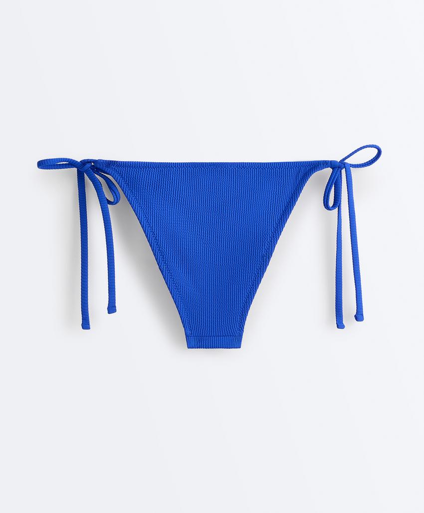 Cueca de biquíni média com laços rib