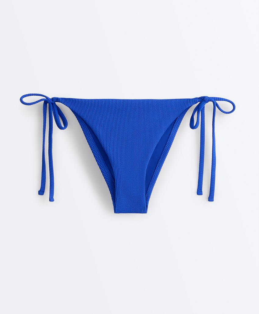 Cueca de biquíni média com laços rib