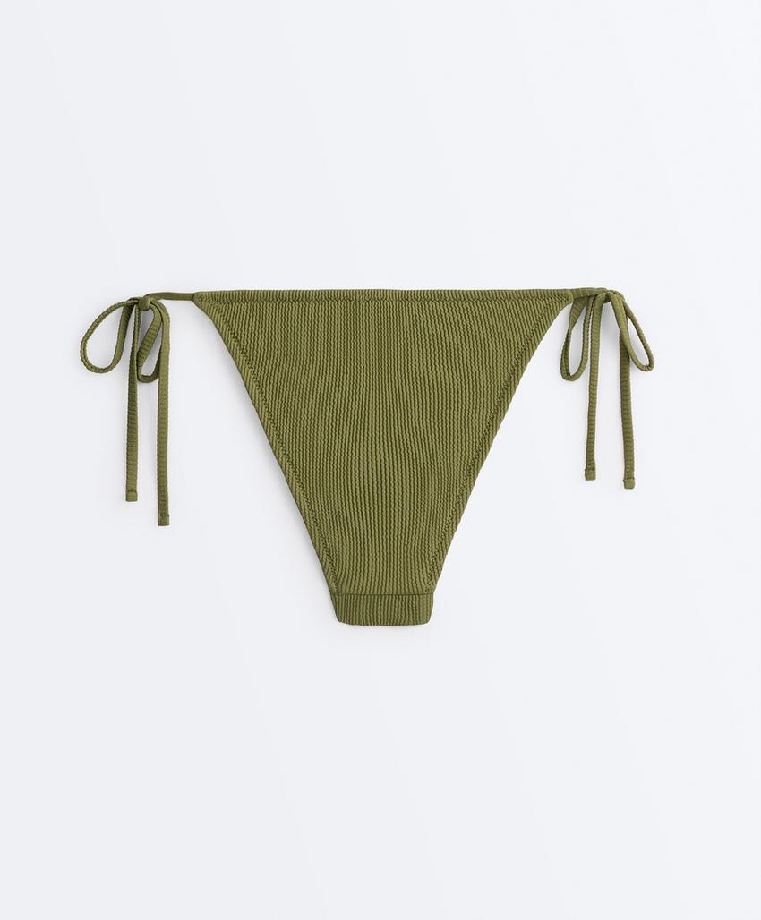 Cueca de biquíni média com laços rib