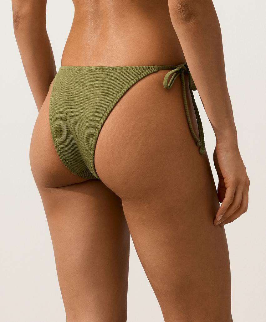 Cueca de biquíni média com laços rib