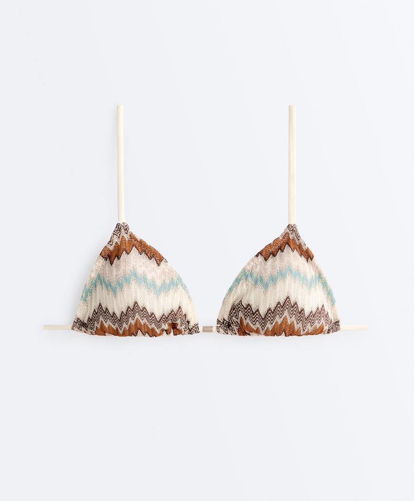 Бикини Crochet с зигзагом и металлизированной нитью