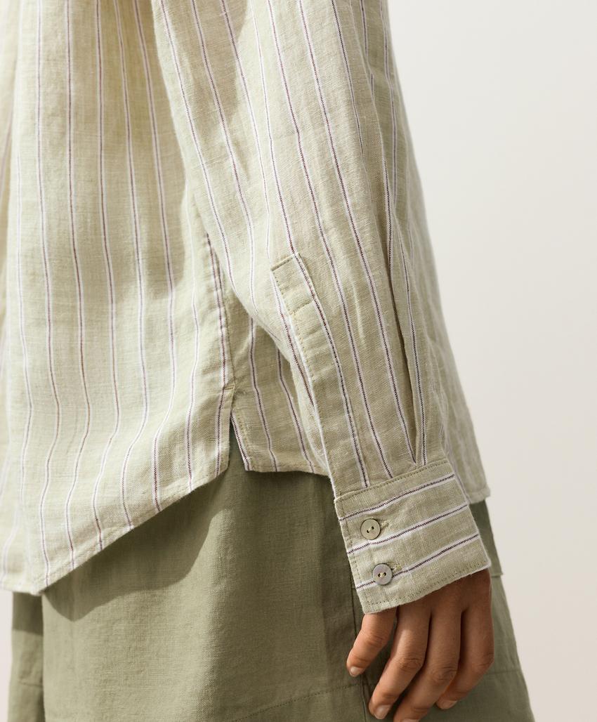 Полосатая рубашка Relaxed Fit из 100%-го льна