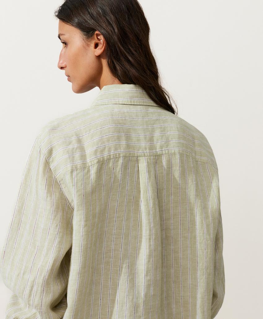 Полосатая рубашка Relaxed Fit из 100%-го льна
