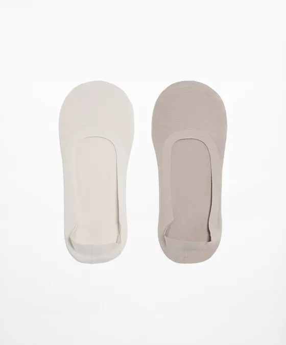 Невидимые носки из хлопкового микса средней посадки, 2 пары