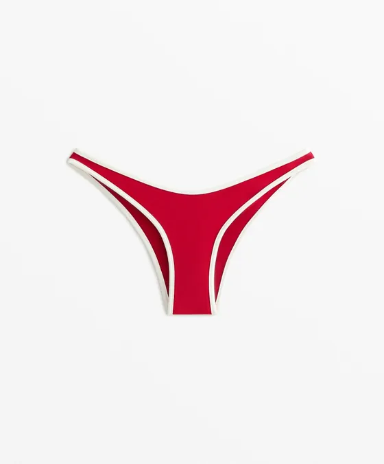 Полуоткрытые плавки бикини U-образной формы с окантовкой