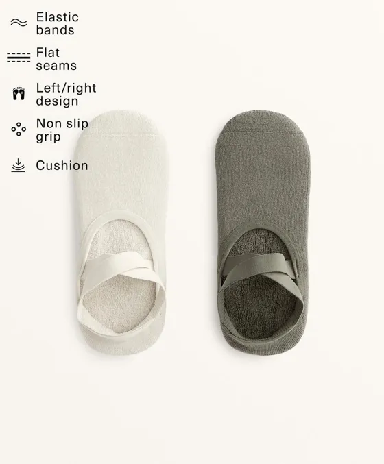 2 пары носков из смесового хлопка с лентами для йоги и пилатеса