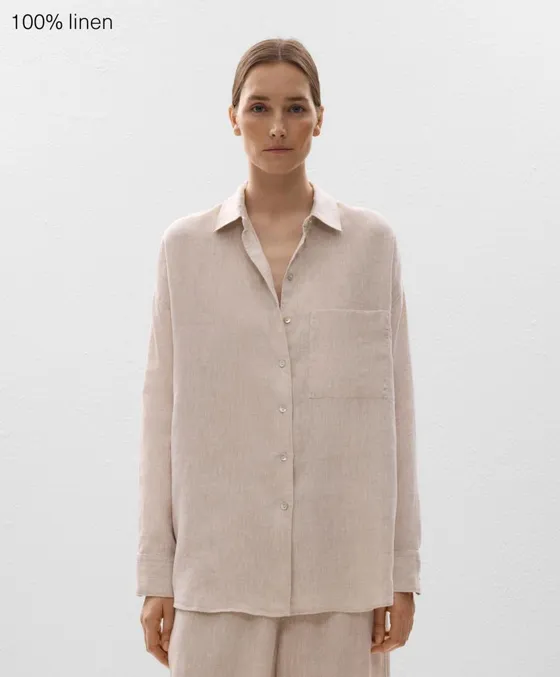 Рубашка свободного кроя из 100%-го льна