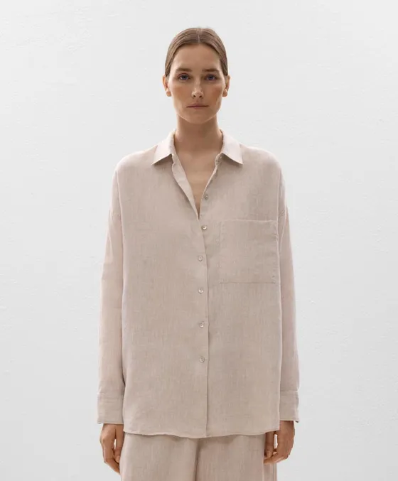 Рубашка свободного кроя из 100%-го льна