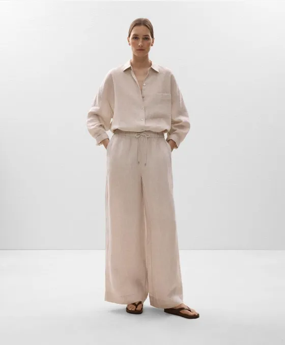 Рубашка свободного кроя из 100%-го льна