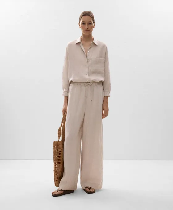 Рубашка свободного кроя из 100%-го льна