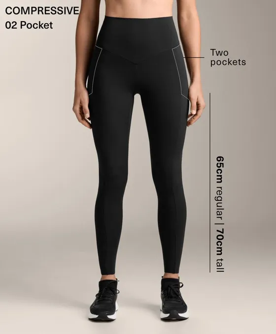Легинсы до щиколотки Compressive, карман и высокая посадка, 65 см