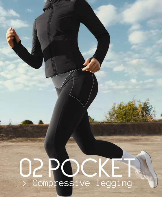 Легинсы до щиколотки Compressive, карман и высокая посадка, 65 см