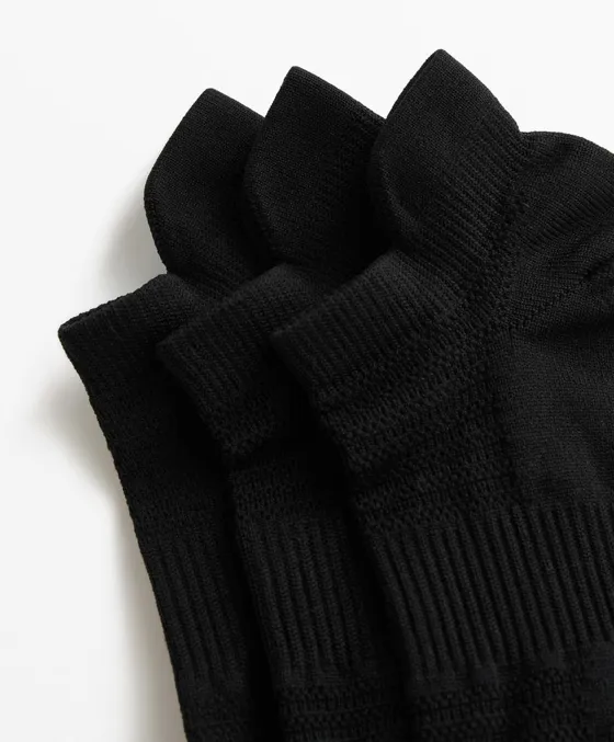 3 пары носков-сникеров с язычком на пятке из смесового полиамида