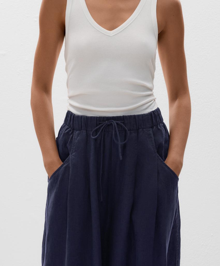 Брюки-шаровары из 100% льна