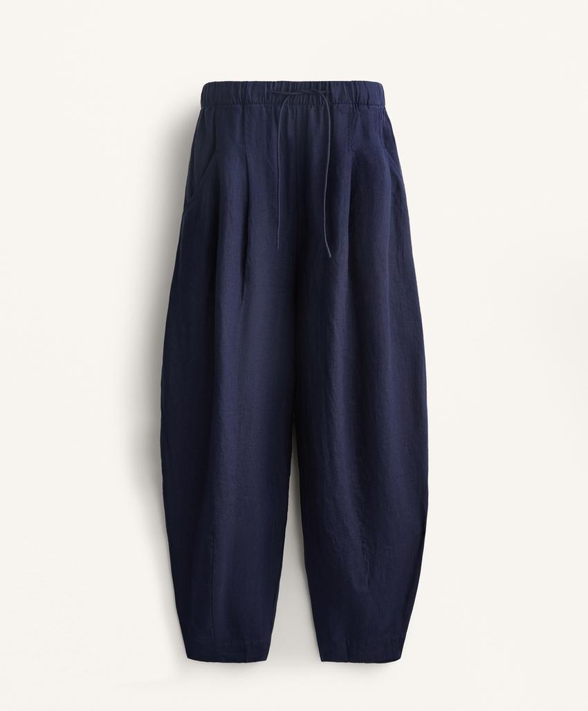 Брюки-шаровары из 100% льна