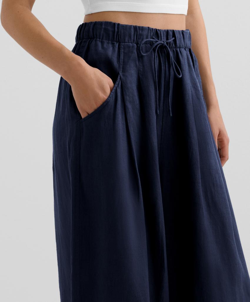 Брюки-шаровары из 100% льна