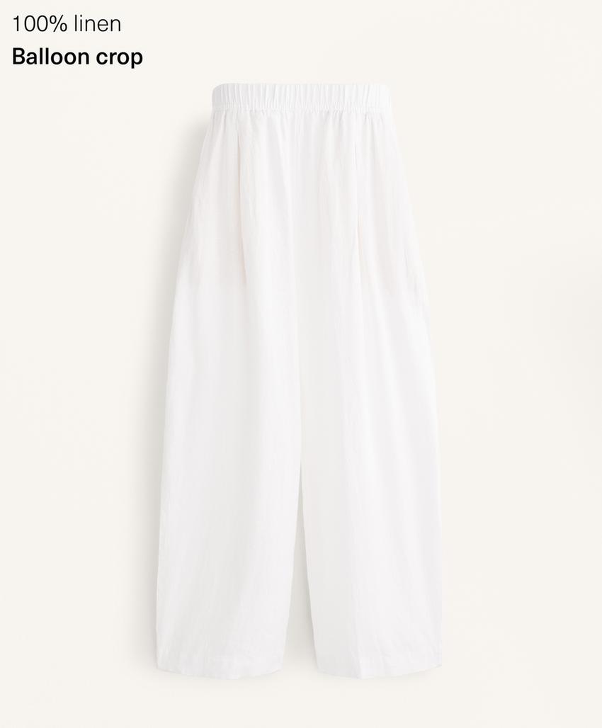 100% льняные обтягивающие брюки-балоны