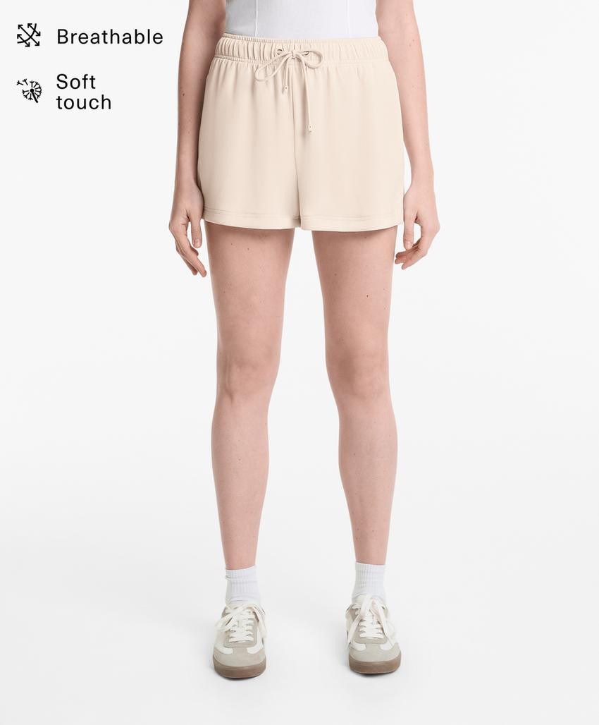 Шорты из мягкого материала с модальной пряжей, цвета каменно-серого