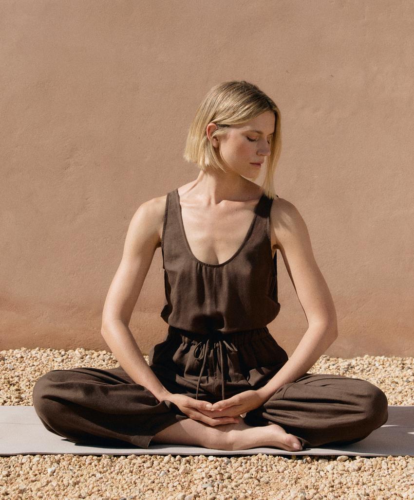 Комбинезон-шаровар из льняного микса l33401859