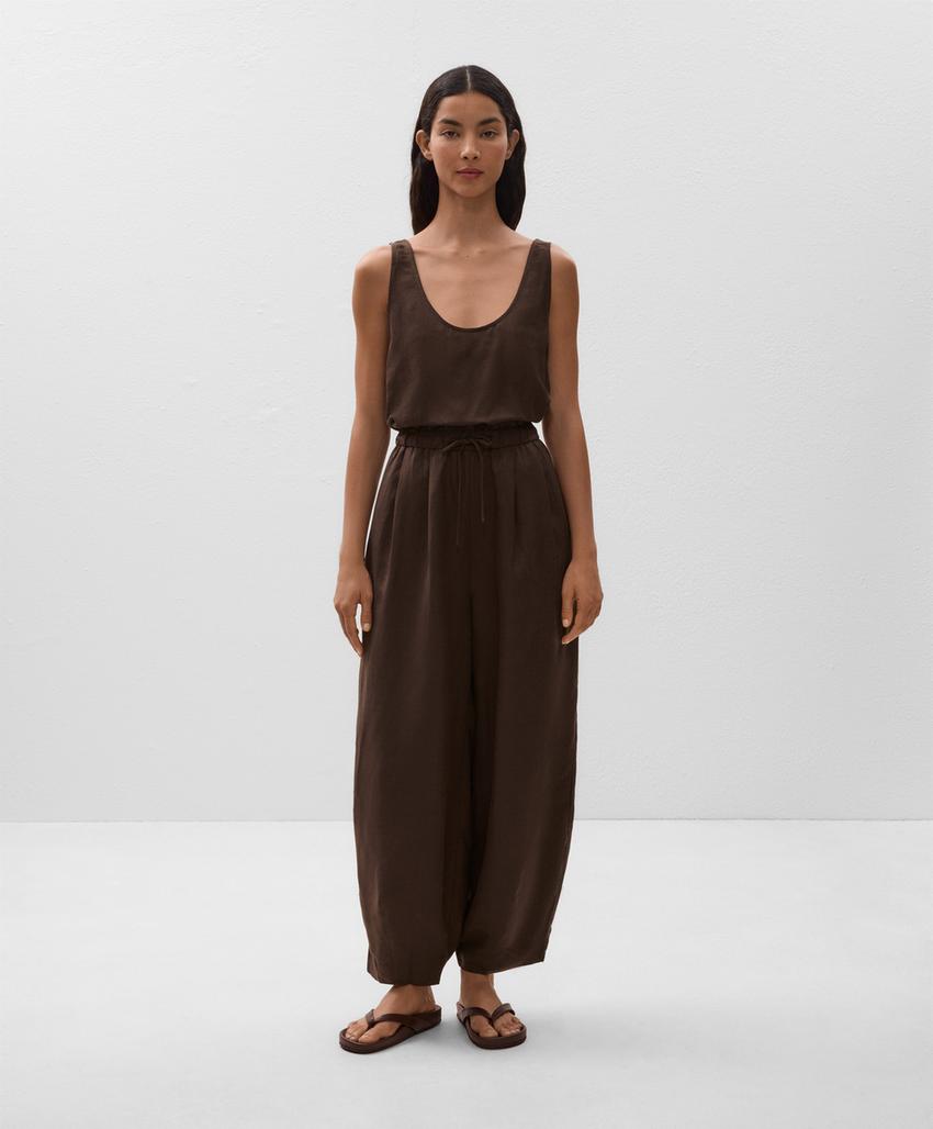 Комбинезон-шаровар из льняного микса l33401859