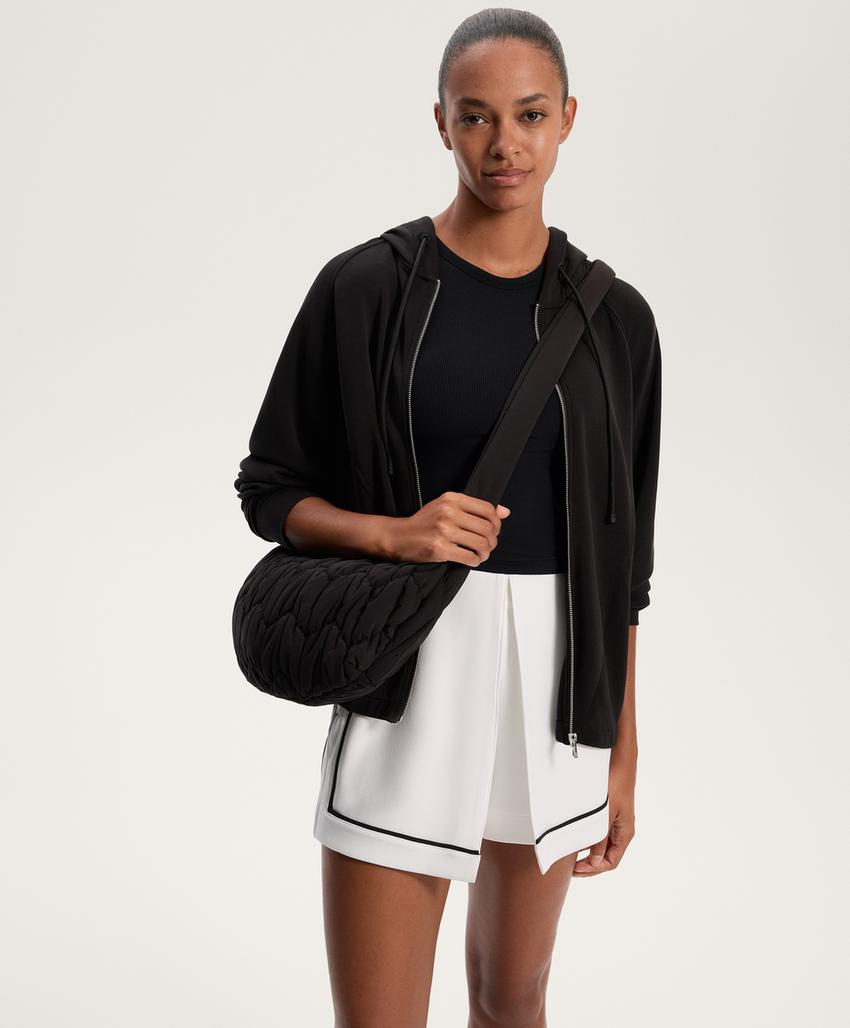 Топ из модально-вискозного микса с длинным рубашечным подолом l30144058