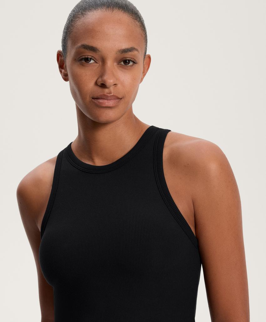 Топ из модально-вискозного микса с длинным рубашечным подолом l30144058